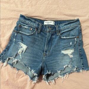 Abercrombie & Fitch Blue Distressed Jean Shorts